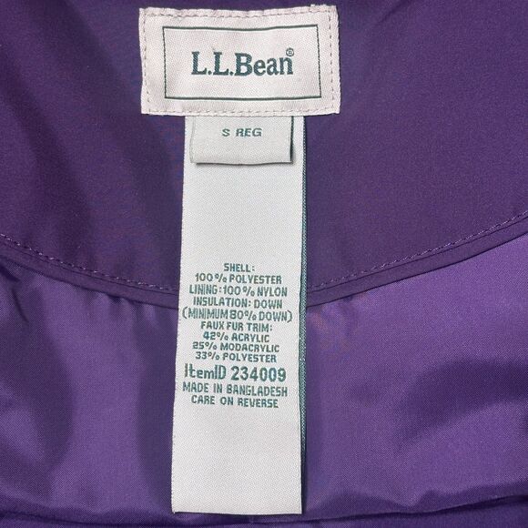 L.L. Bean Women's Ultrawarm Down Jacket In Purple Size S - Picture 7 of 9